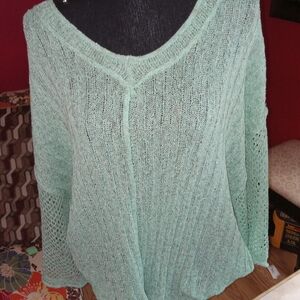 POL Mint V-Neck Women's Sweater